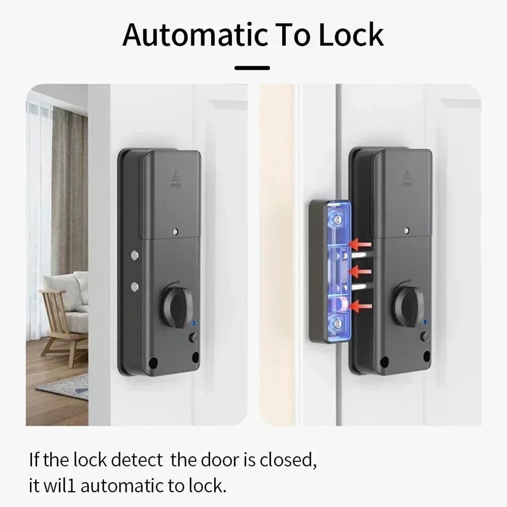 For Tuya App Compatible Smart Invisible Door Lock for Indoor For Wooden Doors with Multiple For Unlock Options