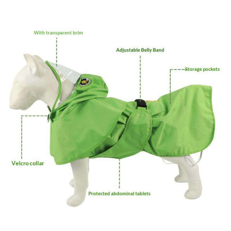 Dirt-Resistant Dog Raincoat Hooded Design Belly Protection Dog Rain Jumpsuit Easy To Wear 4-Leg Cover Frog Pet Poncho Small Dogs