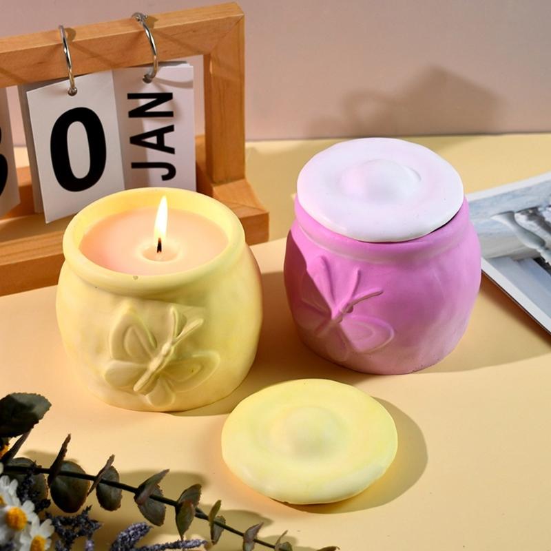Multi Purpose Silicone Container Mold Unique Silicone Butterfly Storage Jar Mold for DIY Enthusiasts and Art Classes