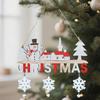 Christmas wooden letter decorations, Santa Claus snowman reindeer snowflake bell pendants, holiday door and window decorations