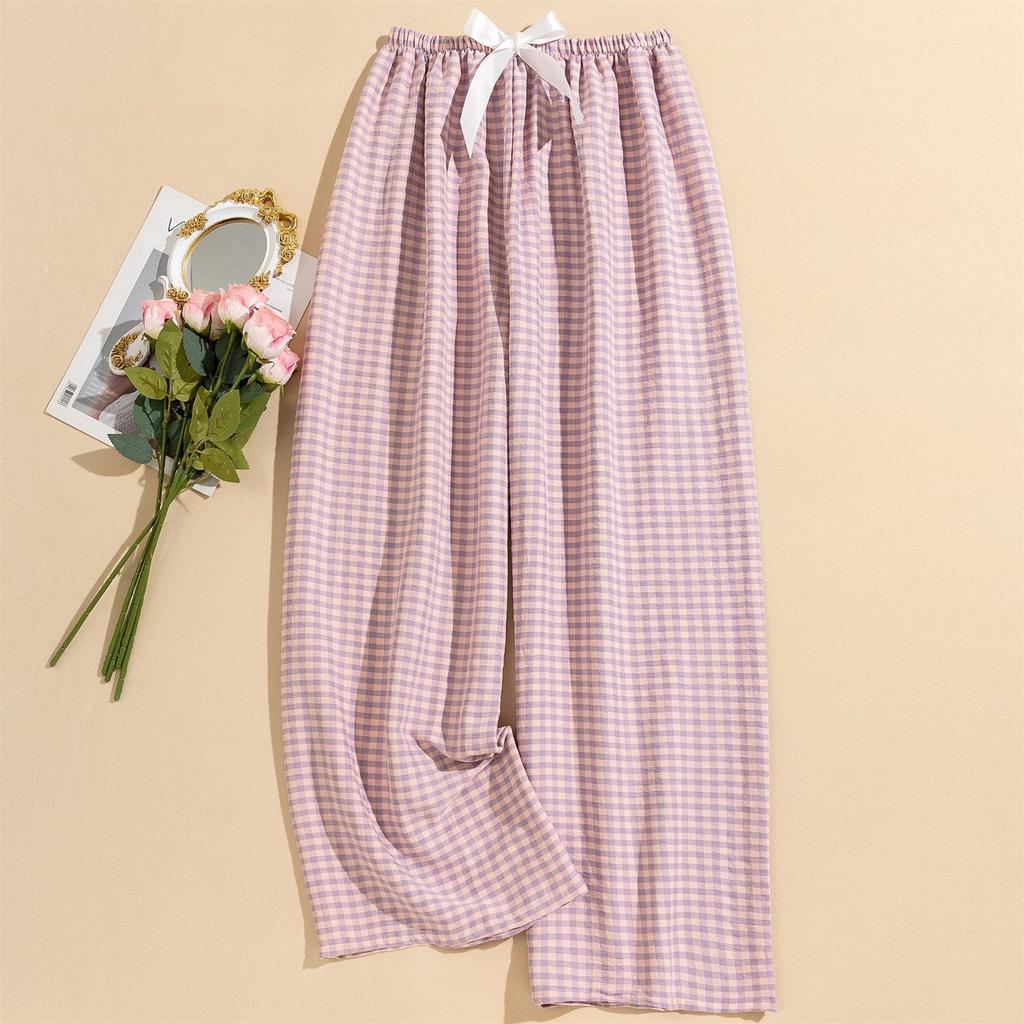 Women's Casual Fashion Sleep Pants Striped Loungewear Pants Wearable As Outerwear High-Waisted Pants