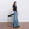Sancai Women's 100% Cotton Loose Wide-Leg Jeans