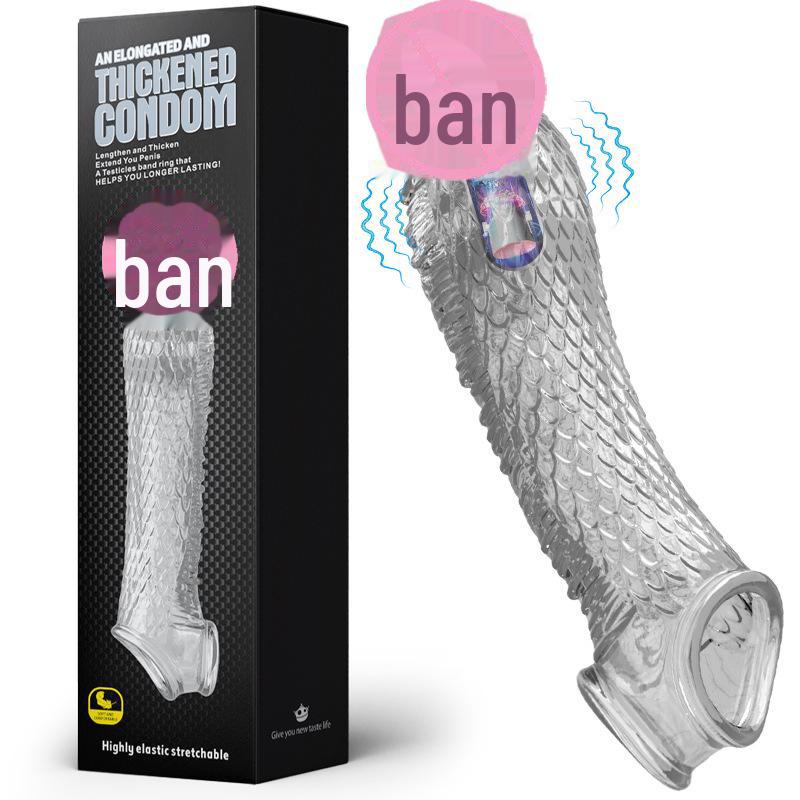 Se Niuniu Jiaolong Silicone Dragon Scale Penis Lock Sperm Sleeve for Men