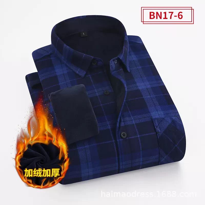 Winter New Fashion Trend With Thick Fleece and Warm Plaid shirt For Men's Casual Loose Sports Plus Large Size High-Quality Shirt