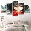 5 Pieces Canvas Wall Art Poster Painting Anime Cartoon Attack On Titan Wallpaper Picture Print Home Decor Living Room Kid's Gift