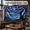 Cat Theme Throw Blanket Custom Name Text Personalized Blanket Soft Cozy Blanket for Home Sofa Bed