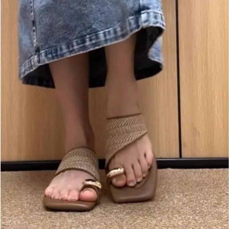 

Мода Лето Новая Мода Плетеные Сандалии на Высоком Каблуке с Перемычкой для Пальца Женские Шлепанцы с Квадратным Носком Тренд Слингбэки Массивные Туфли-Лодочки для Платья Пляжные 40