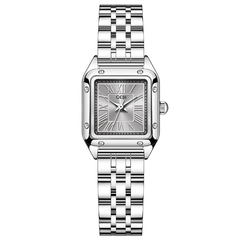 Exquisite Small Square Plate Light Luxury High-Value Steel Belt Women'S Watch Niche High-End Women'S Quartz Watch