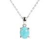 Light Luxury 925 Sterling Silver Pendant Necklace Natural Amazonite Oval 7*9mm Fine Jewelry for Women's Banquet and Party Gifts