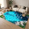 Fish Ocean Theme Soft Crystal Velvet Rug Custom Name & Text Print Non Slip Floor Rug for Bedroom Living Room