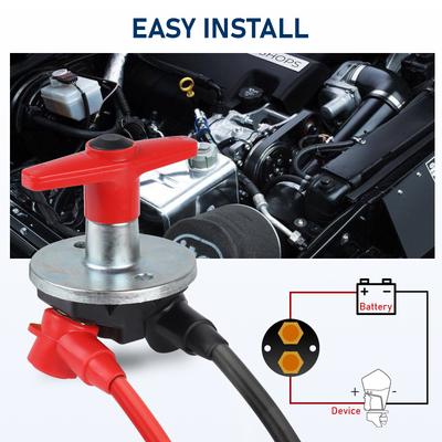 300A Truck Car Battery Power Switch, Fixed Key Disconnect Isolator Circuit Breaker Main Switch Master Cut Off Kill Switch Key