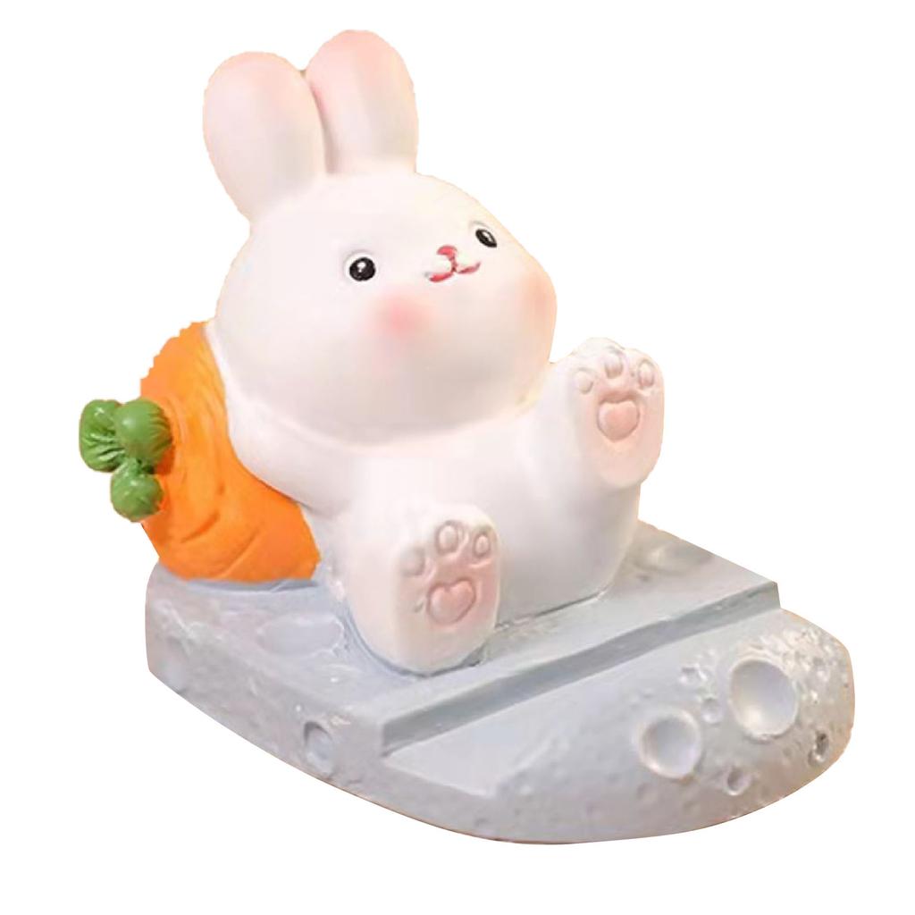 Cute   Cell Phone Stand Cartoon Resin Bunny Phone Holder Desk for Student Room Decoration