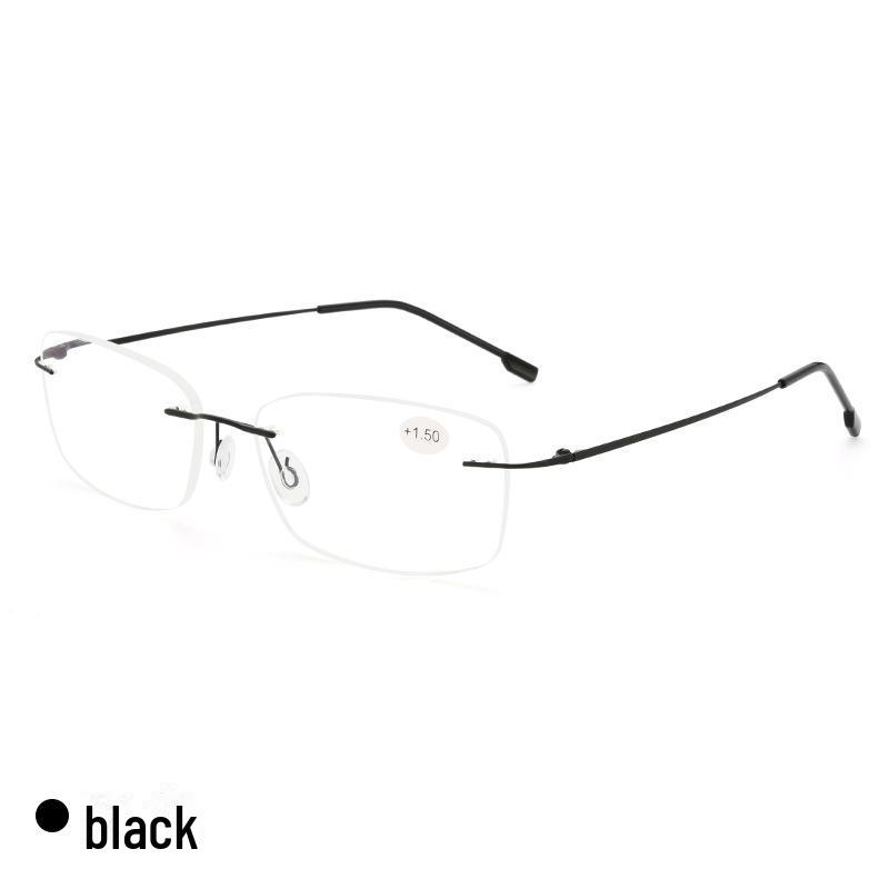 

Современные безоправные линзы в сверхлегких очках для чтения с защитой от синего света для первоклассного и простого чтения для пожилых людей. Super flexible frame + lenses чёрный