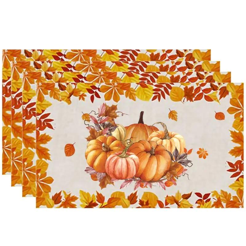 

1PC Halloween Autumn Thanksgiving Pumpkin Activity Placemat Waterproof Non-slip Table Decoration Pad Coffee Table Mat 1PC 30x45CM