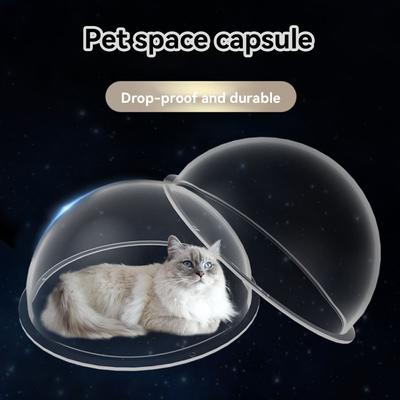 Nový polokulový průhledný půlkruhový kryt Hnízdo pro kočky Půlkruhový kryt Příslušenství Prolézací rám pro kočky Space Capsule