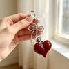 Exquisite Temperament Red Heart Bow Charms Keychain Versatile Phone Pendant Fashion Backpack Hanging Ornament