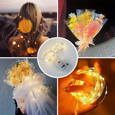 AmmToo 10 Pack Waterproof Mini Fairy Lights Copper With 3 Speed Modes for Christmas Decorations and Outdoor Use Battery Powered