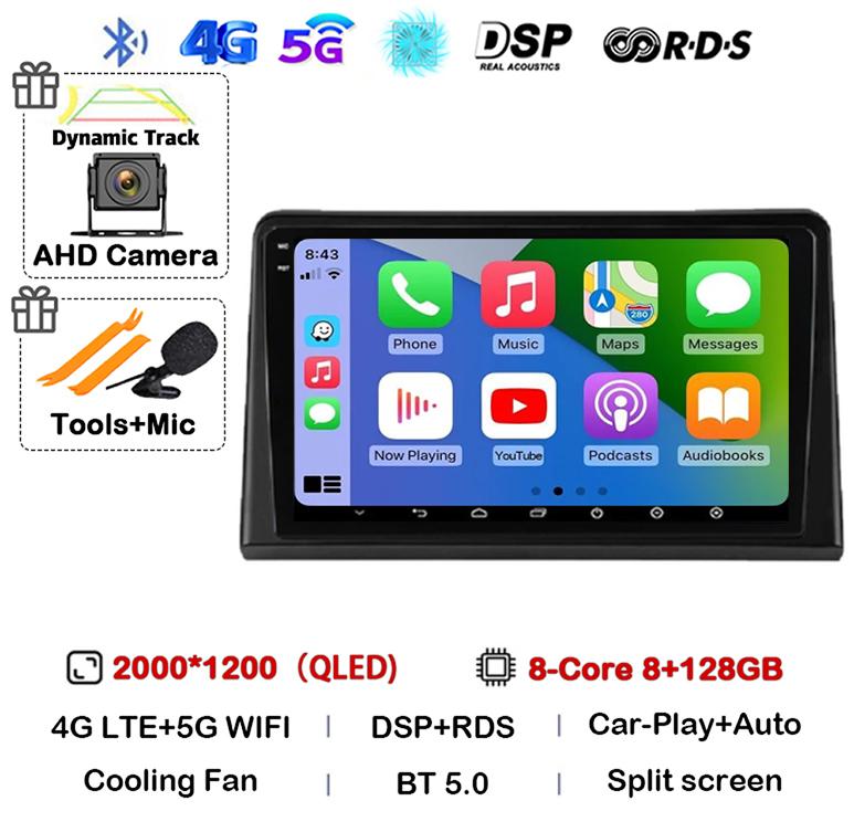 Android 14 Carplay Auto Car Radio For Renault Express 2021 Multimedia Video Player GPS Navigation Autoradio 360 Camera Stereo