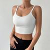 Damski letni sportowy top na ramiączkach ze zintegrowaną wkładką na biust, piękny design pleców, uczucie nagości, wstrząsoodporna kamizelka fitness