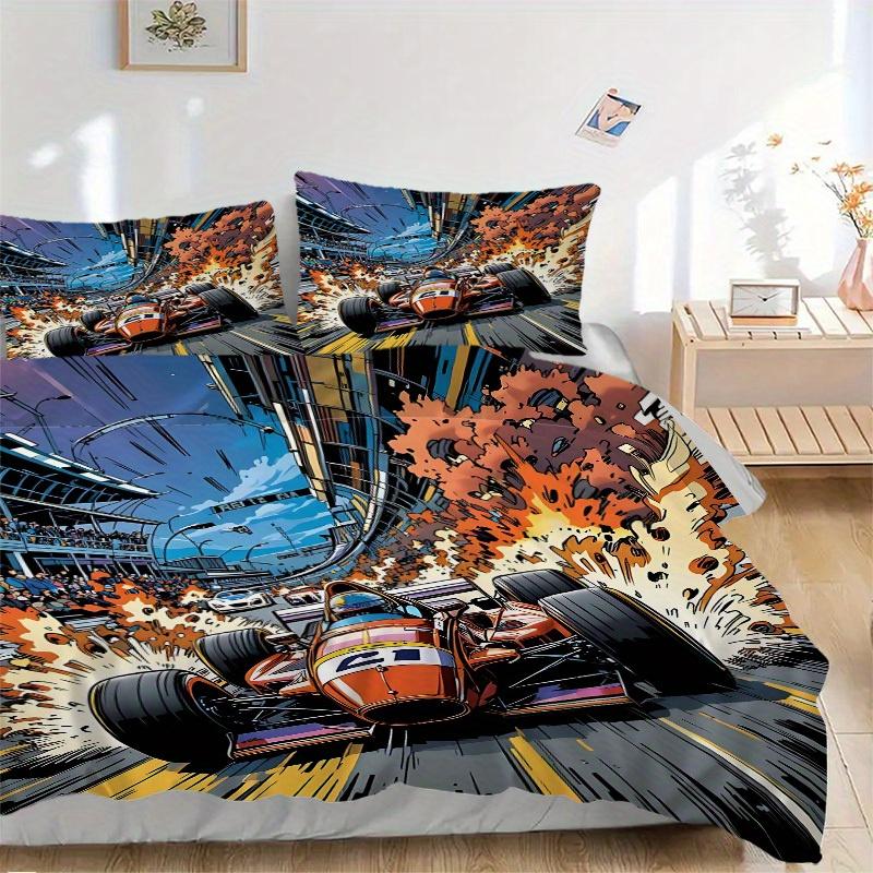 3pcs Racing Storm 1Cover + 2Pillowcases, PillowInserts NotIncluded, Machine Washable, All - Season Use, Suitable for Bedroom Guest Room61