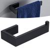 Black Towel Rack Wall Mounted Towel Rail Toilet Paper Holder Bathroom Kitchen Toilet