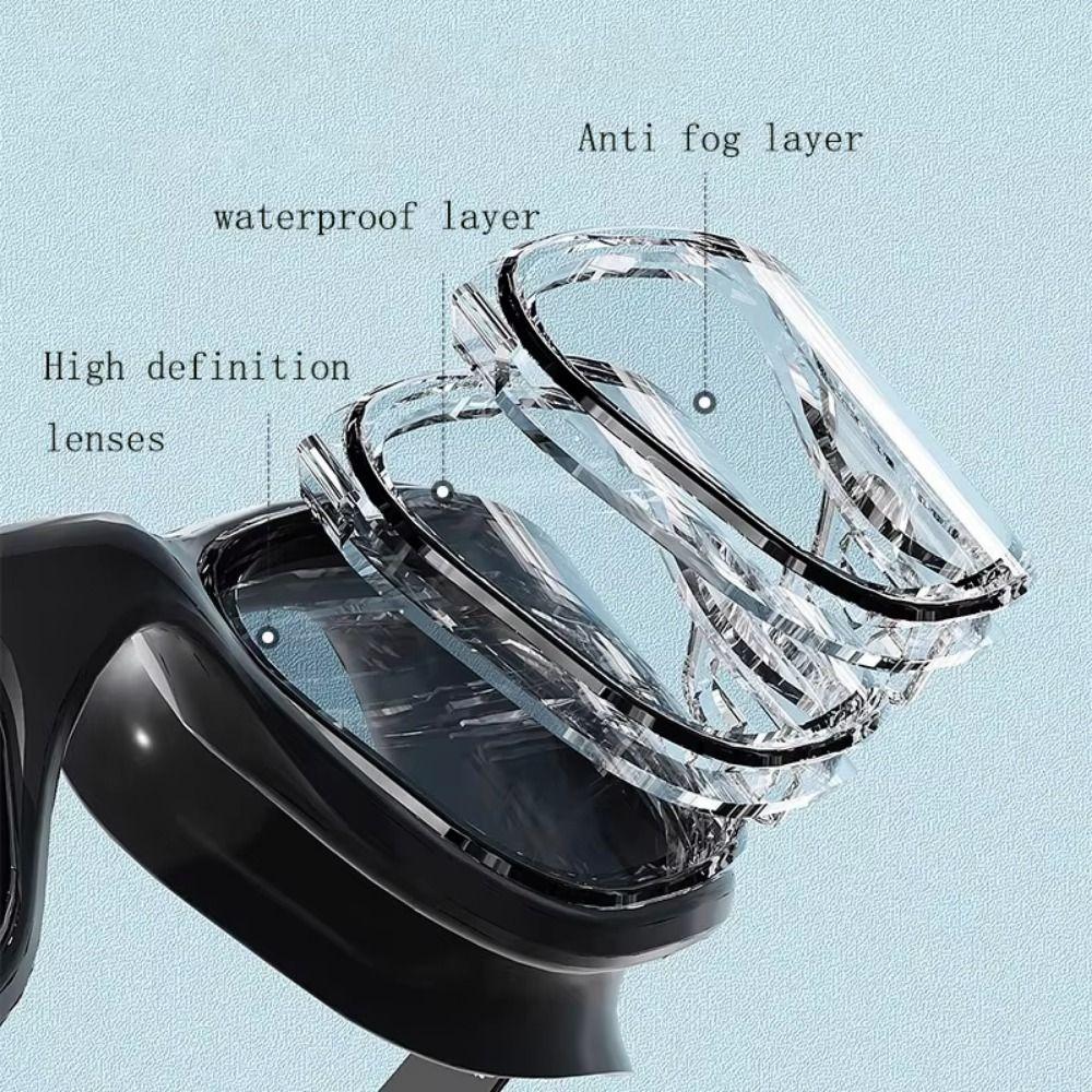 Anti-fog Adult Swimming Goggles Set Adjustable Diving Eyewear Silicone Swim Cap Water Sports