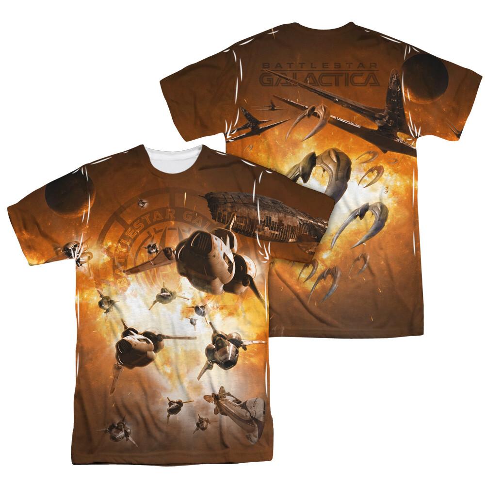 Battlestar Galactica Dog Fight Dye Sublimation T-Shirt XXL