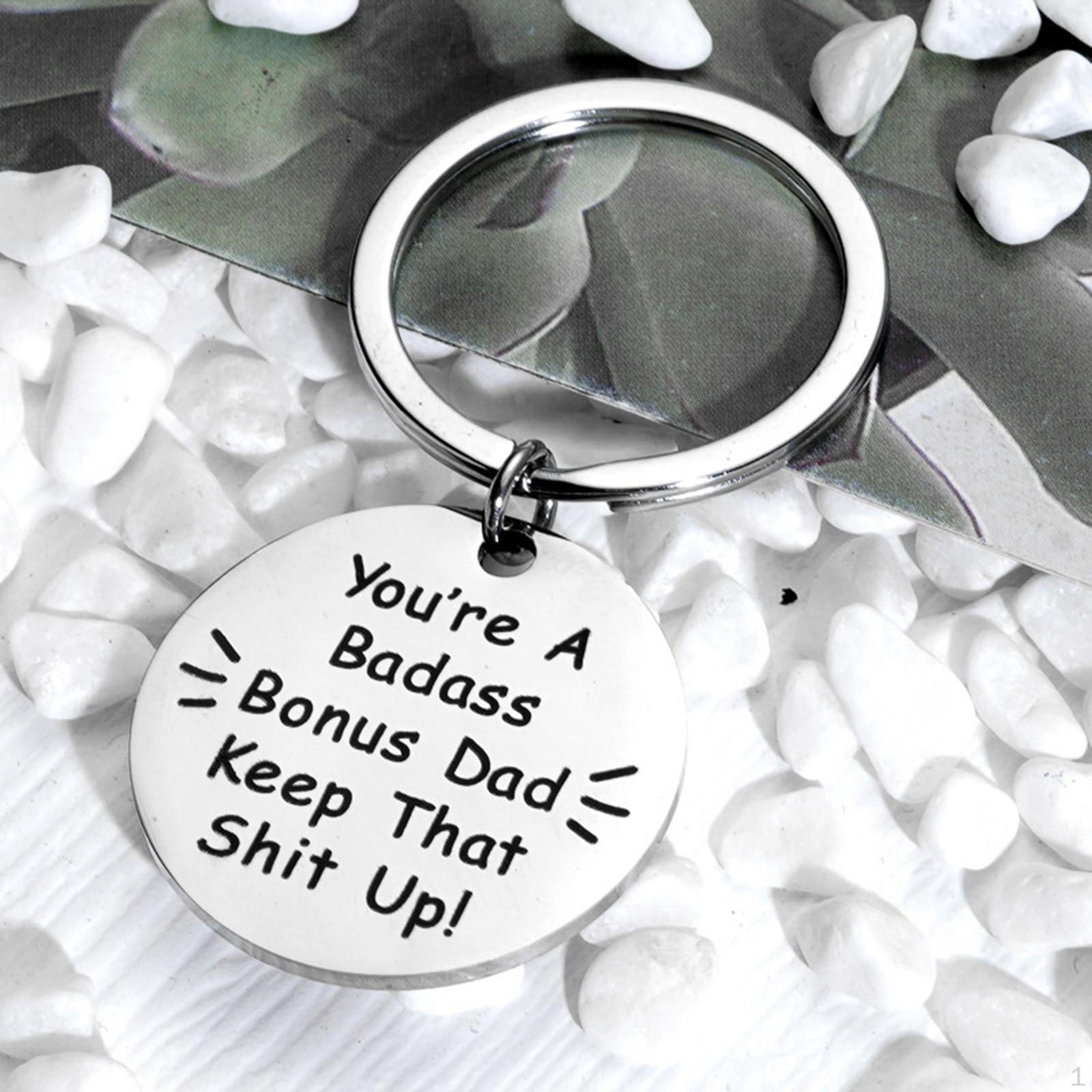 

Брелок для папы, подвеска для сумки, модная нержавеющая сталь, брелок круглой формы, металлический брелок для рюкзака Diameter 2.5cm