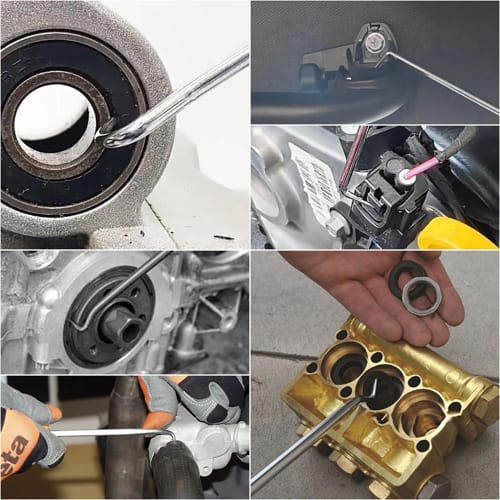 LOYELEY Precision Hook Set, 4-Piece Set, Pick-Up Tool for Oil Seals, Oil Seal Remover, O-Ring Oil Seal Pick Tool Set