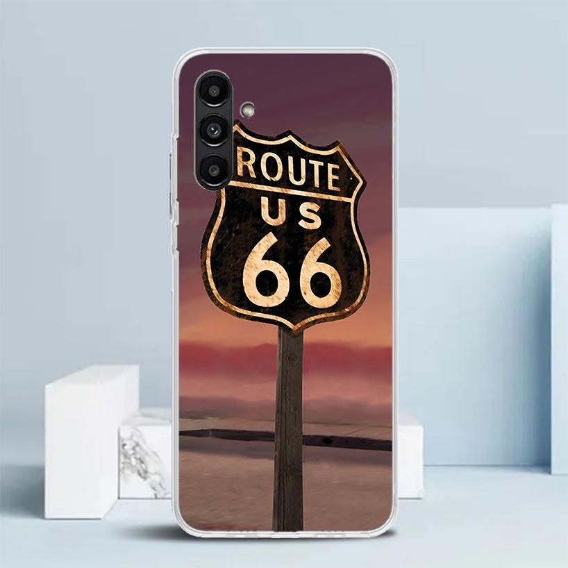 

America Route 66 Cover for Samsung Galaxy A17 A37 A57 A16 A26 A36 A56 A15 A14 A55 Phone Case A13 A53 A25 A35 A24 A34 A23 A33 Gal Samsung A37