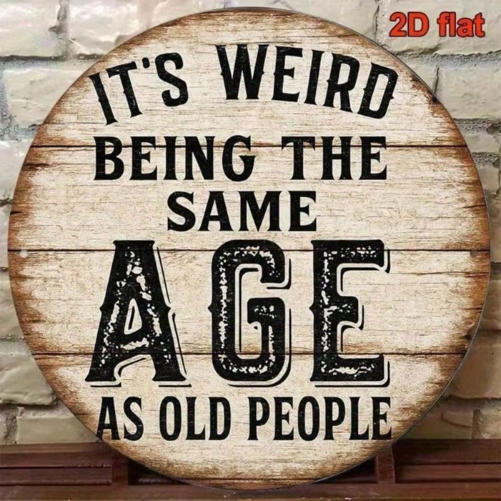 Vintage Rustic Metal Sign Wall Decor, Farmhouse Circle Poster with Quote