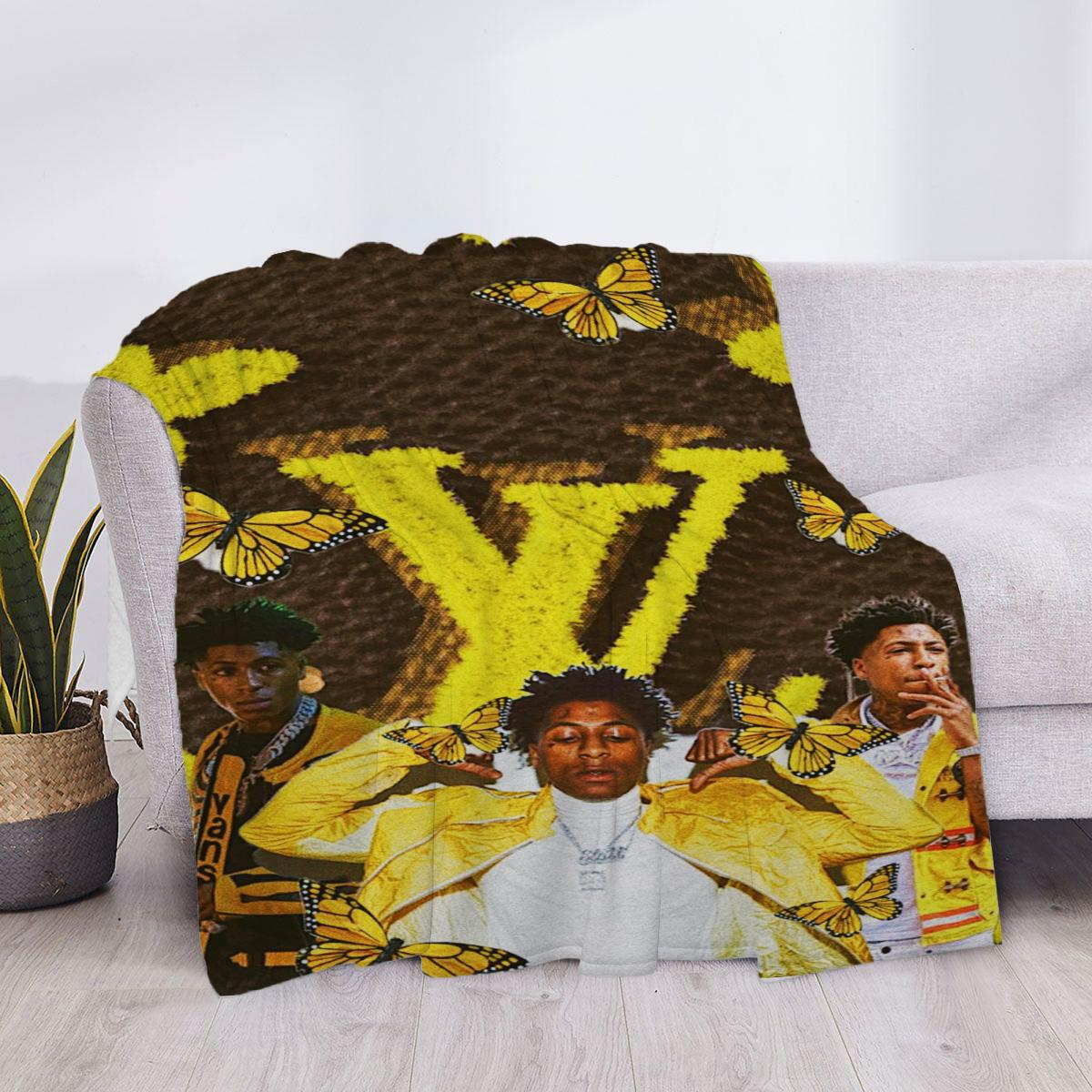 YoungBoy Never Broke Again Anime Blanket School Sofa Blankets & Throws Home and Decoration Bedspread on the Bed Human Made Throw 70x100cm