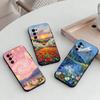 Van Gogh Monet Oil Painting Phone Case For Samsung S25,S24,S21,S22,S23,S30,Ultra,S20,Plus,Fe,Soft Silicone Black Cover