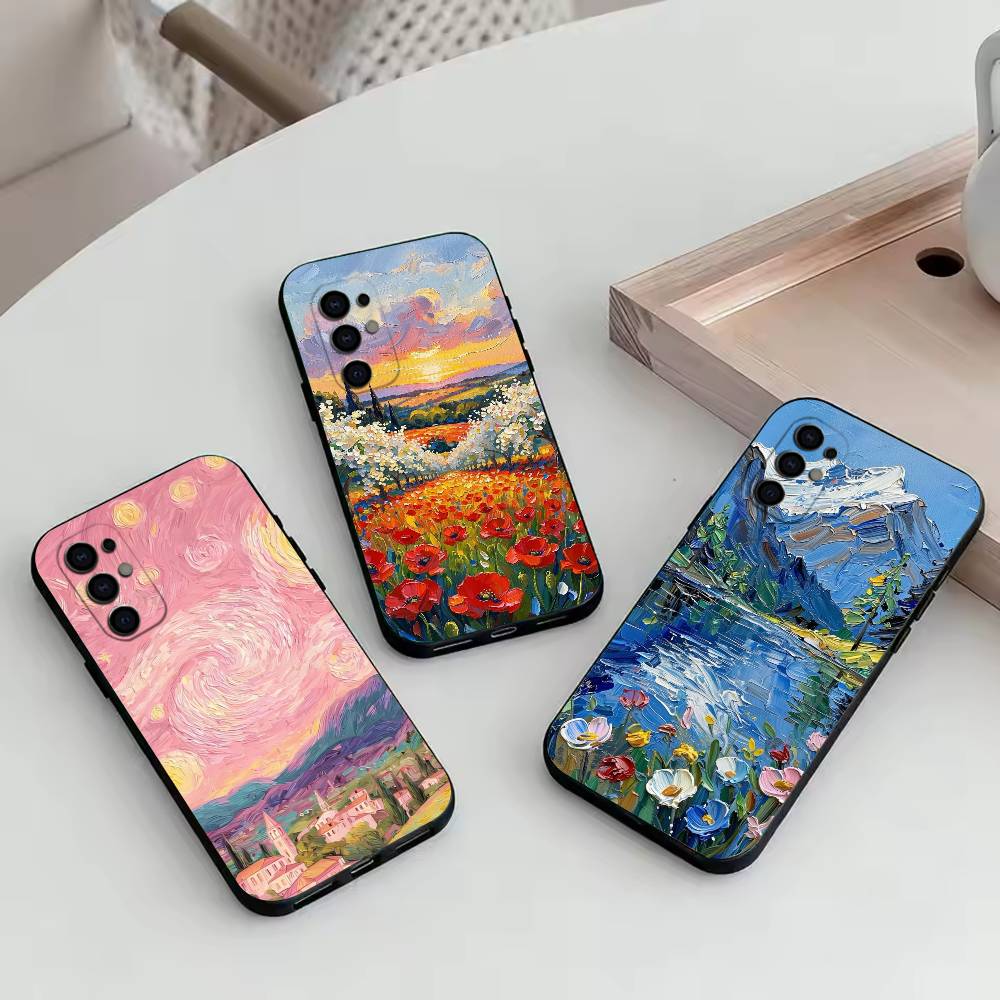 Van Gogh Monet Oil Painting Phone Case For Samsung S25,S24,S21,S22,S23,S30,Ultra,S20,Plus,Fe,Soft Silicone Black Cover