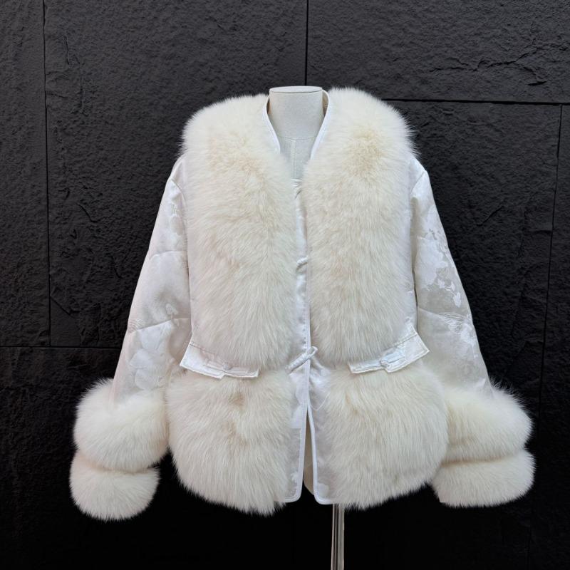 Real Hair Haining Winter New Coat Fox Fur Coat Goose Down Jacket Women