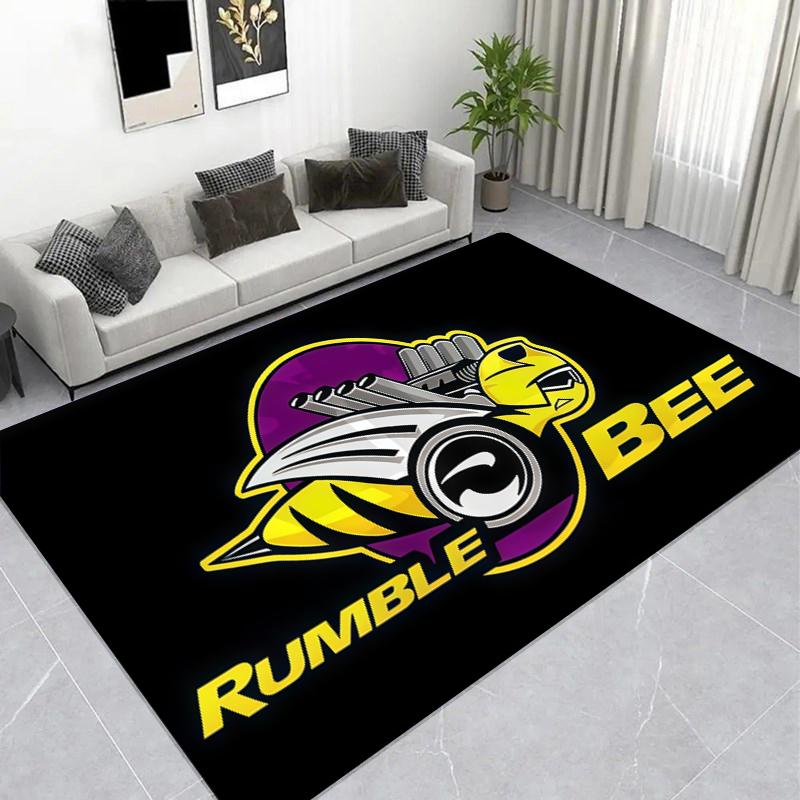 Vintage Bike Route 66 Area Rug, Non-Slip Carpet for Living Room, Biker Gift