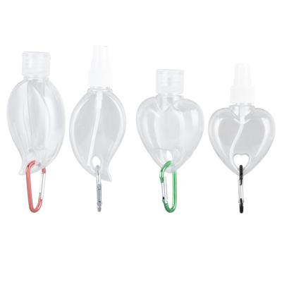 4 Set Portable Travel Bottle with Keychain Leakproof Transparent Plastic Empty Bottle 50ml for