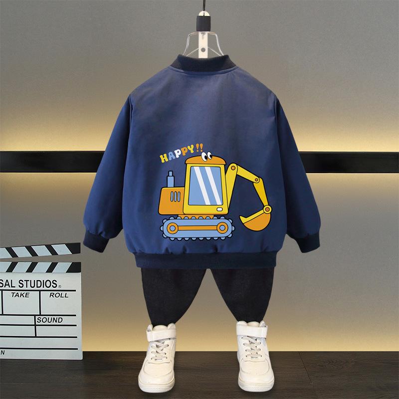 Spring Autumn Baby Boys and Girls Jacket Fashion Cartoon Bear Pattern Kids Windbreaker Coats For Children Outerwear Clothing 2-12Year