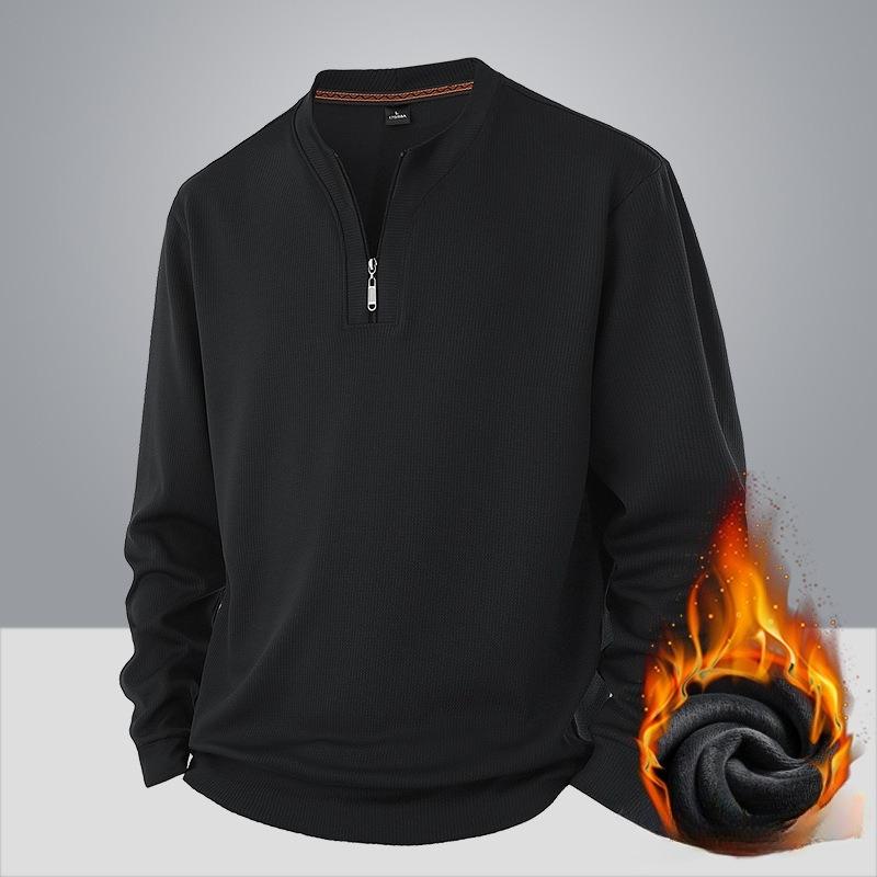 Men's Padded Warm Fashionable Versatile Large Size Heavyweight Sweater Soft Quality Fabric Round Neck Design Loose Casual Sports Long Sleeve