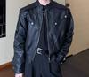 Trendy brand shoulder pads versatile autumn and winter casual American men's jacket new loose leather jacket locomotive clothing