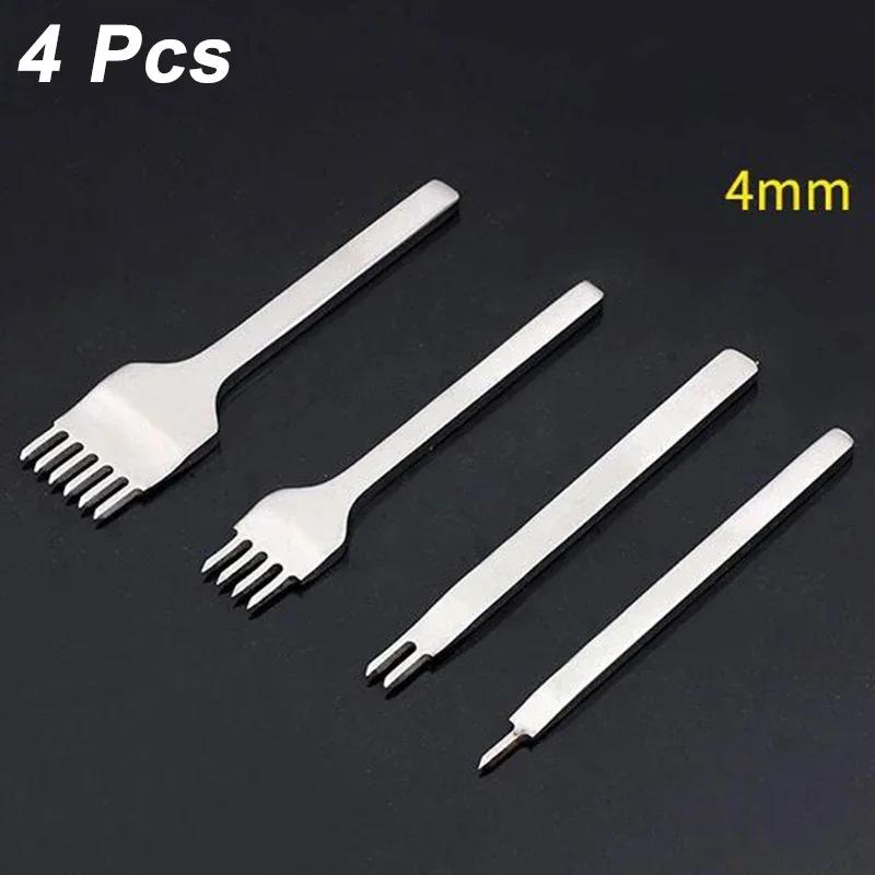 1/2/4/6 Holes Fork Row Hole Punch DIY Leathercraft Tools Hand Piercing Stitching Punching Tool Leather Row Hole Punching Tool