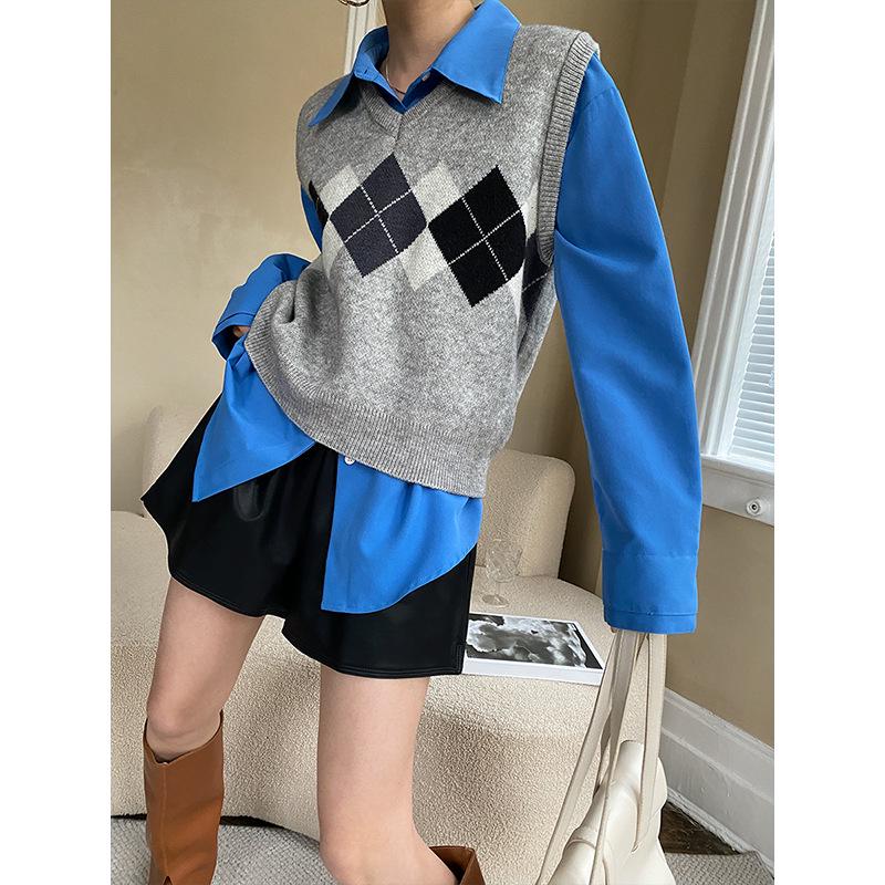 

Синан Текстурированные Шорты А-силуэта Широкие Эластичные Кожаные - Модно для Осени/Зимы 2024 (SN2687) Medium чёрный