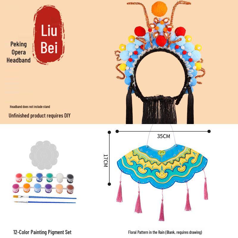 DIY Peking Opera Headband & Hair Accessories Kit for Dragon Boat Festival Team-Building Activity