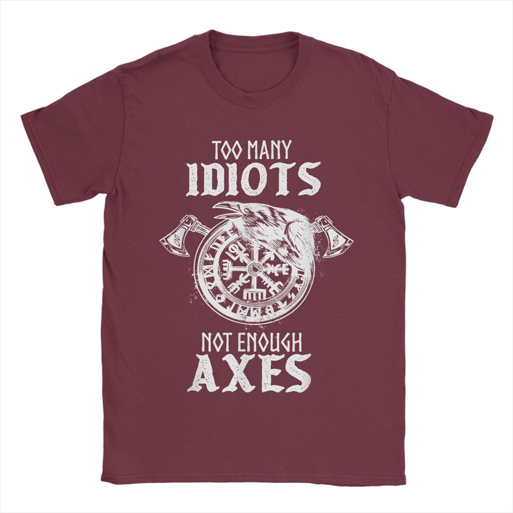 T Shirt Men's Pure Cotton Humorous T-Shirts Norse Helm of Awe Tee Shirt Clothing Gift