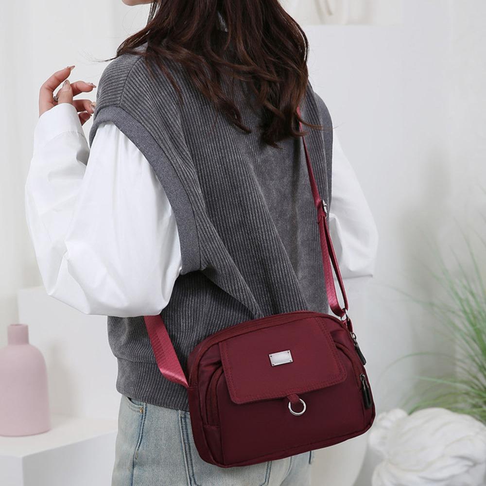 

Zipper Mobile Phone Shoulder Bag Large Capacity Women Oxford Messenger Bag Work кавовий