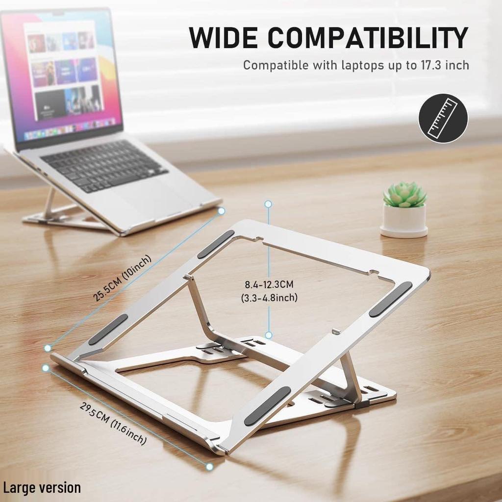 Adjustable Aluminum Laptop Stand: Foldable, Portable Cooling Desk for Office & Gaming