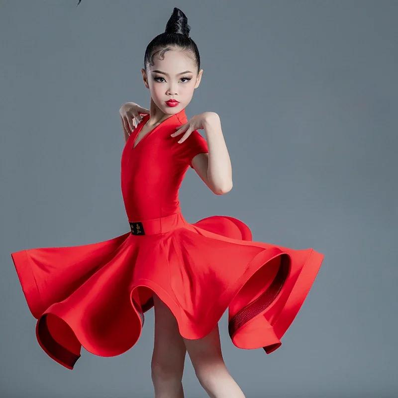 Costume Competition Uniform Kids Clothes Children Clothing Latin Dance Wear Fringe Skirt Latin Dance Dress Stage Performance