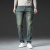 Winter Jeans Men's Warm Fleece Thickened Elastic Denim Pants Fashion Straight Elastic Retro Plush Velvet Pants