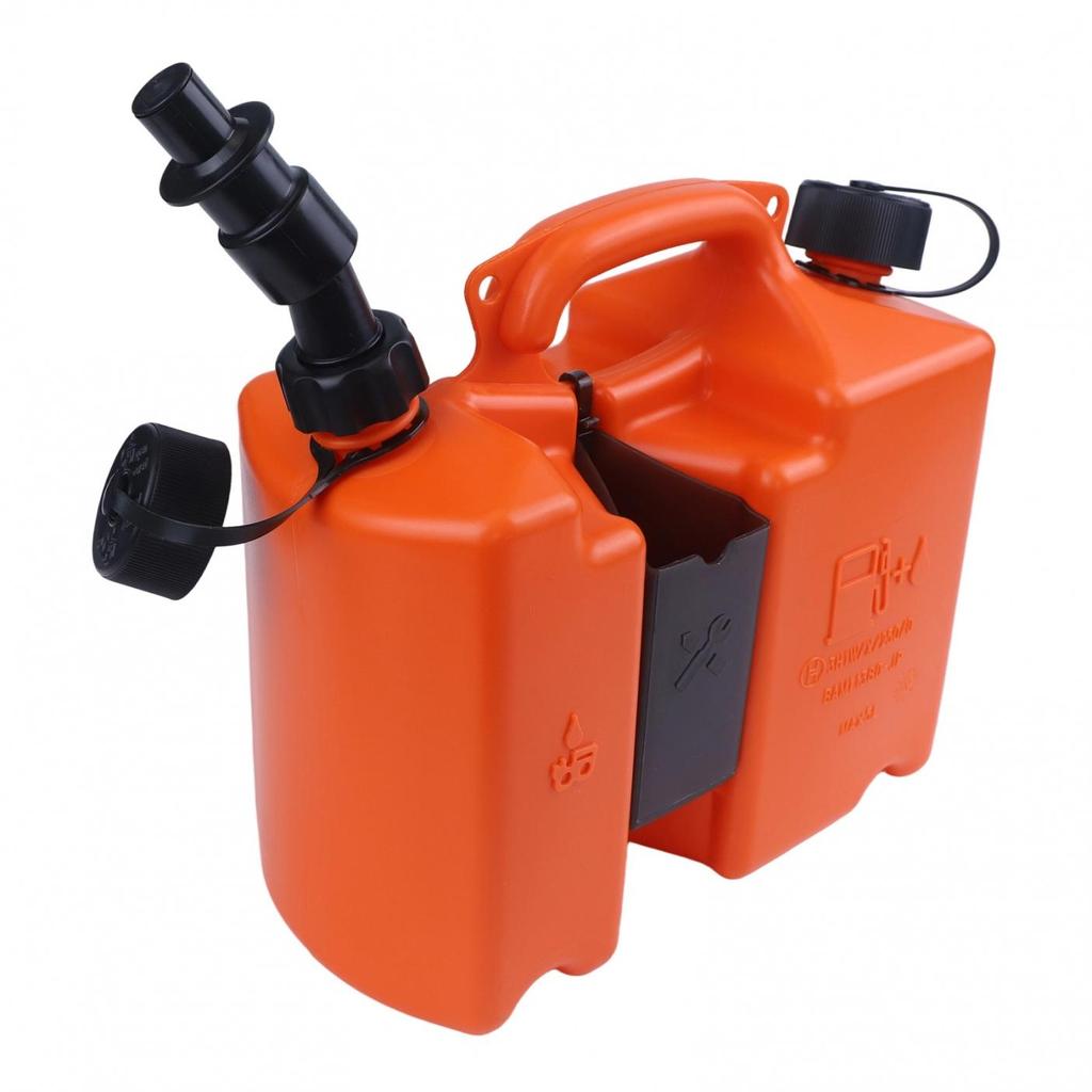 Robust 5 Liter Fuel And Bar Oil Combi Can With Integrated Tool Carriers