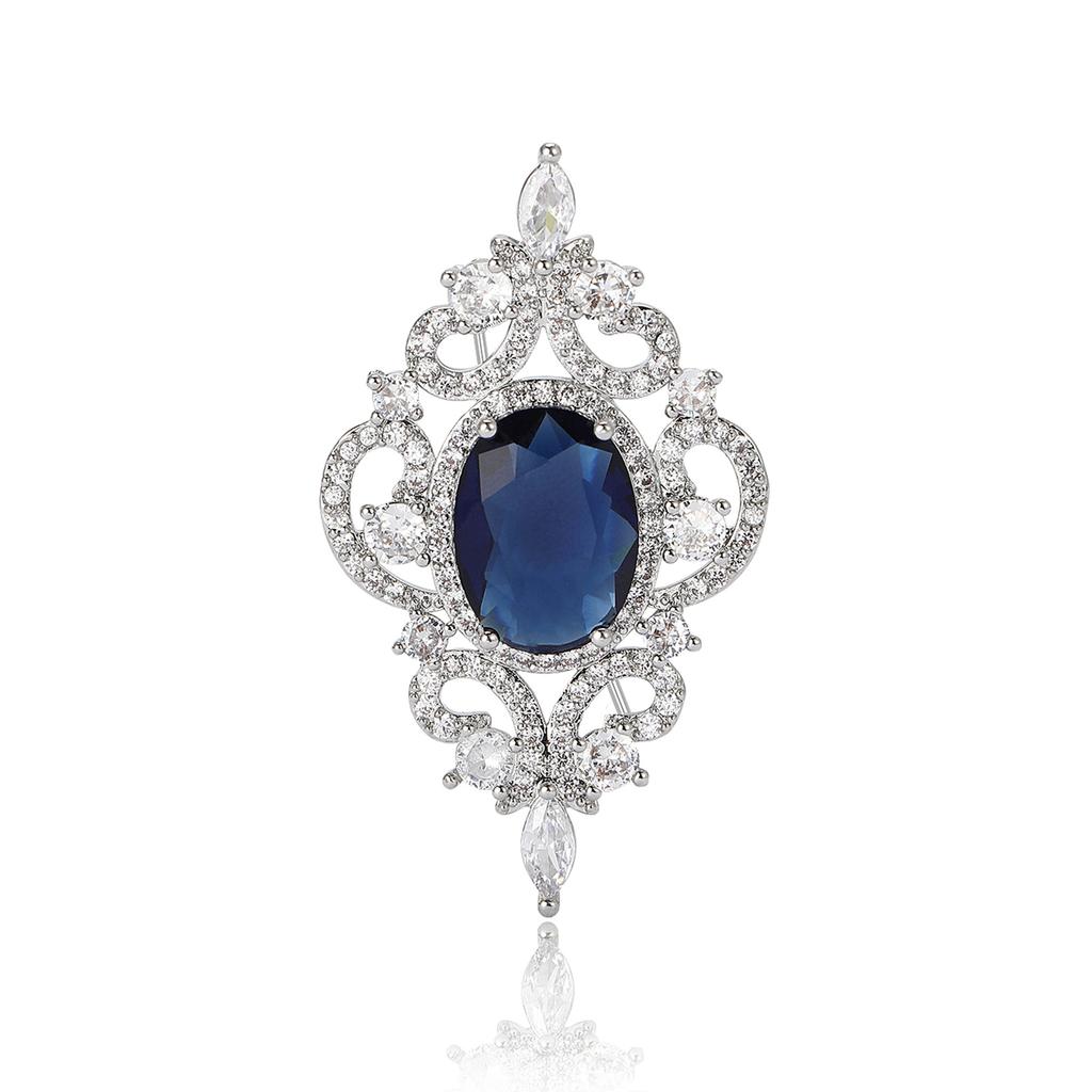 Amazon Hollow Zircon Court Style Brooch Simple Light Luxury Women'S Clothing Corsage Jewelry Pin